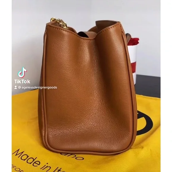 NWT Authentic VALENTINO By Mario Valentino Gold Chain Ladies Crossbody/ Tote Bag - Picture 4 of 15